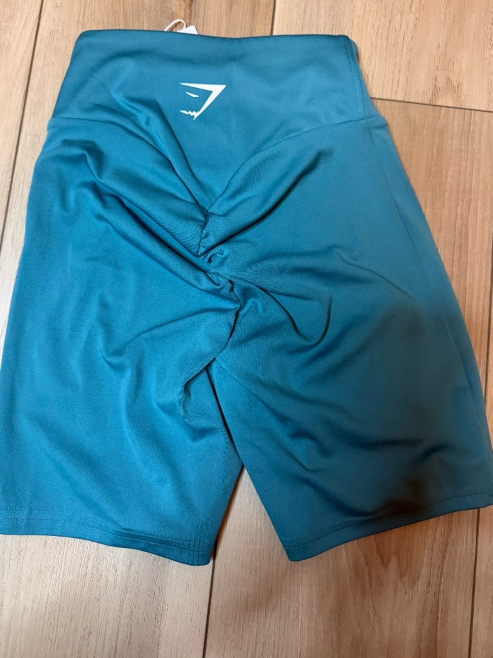 Gymshark Power Tight Shorts XS | Teal Scrunch High Waisted Biker Shorts NWT - Picture 2 of 3
